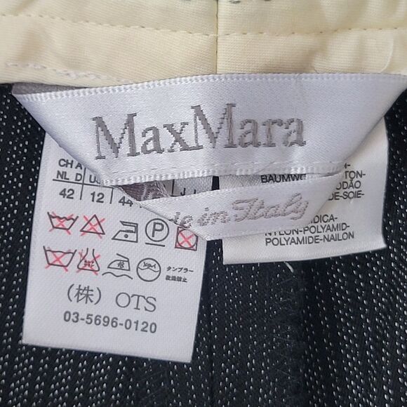 Max Mara Size 12 Black Grey Wool Blend Trouser Pants 849 - Picture 5 of 10